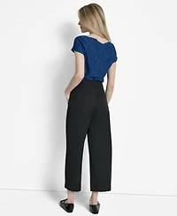 Dkny Women's Crew High-Rise Wide-Leg Pants