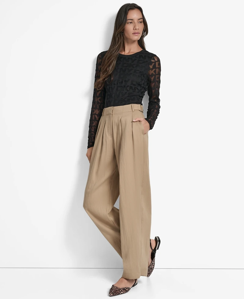 Dkny Women's Weathered Twill High-Rise Pants