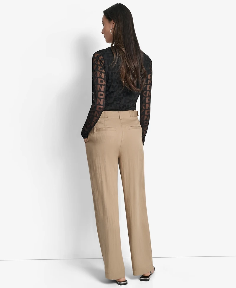 Dkny Women's Weathered Twill High-Rise Pants