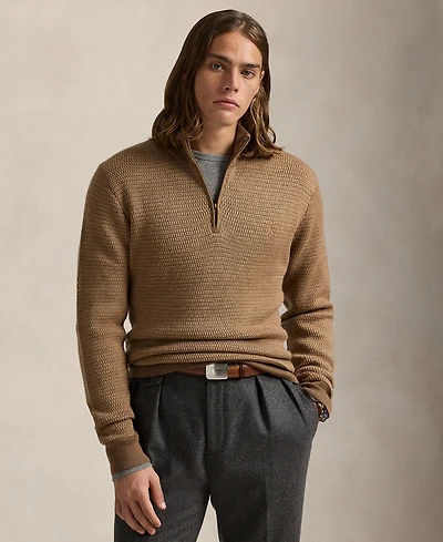 Polo Ralph Lauren Men's Washable Wool Quarter-Zip Sweater