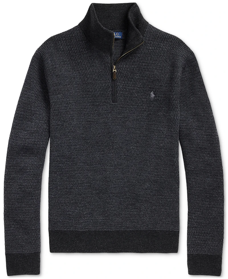 Polo Ralph Lauren Men's Washable Wool Quarter-Zip Sweater
