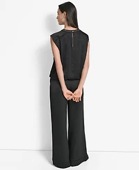 Dkny Women's Crinkle-Texture Chain-Neck Top
