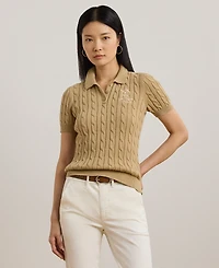 Lauren Ralph Lauren Petite Cable-Knit Polo Sweater