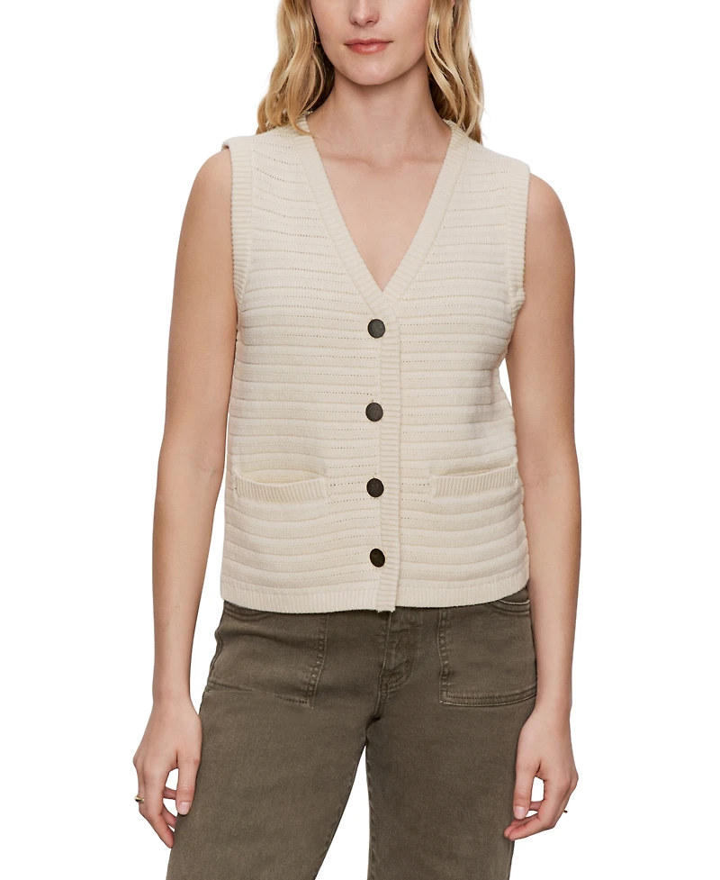 Sanctuary Women's Textured Button-Front Sweater Vest