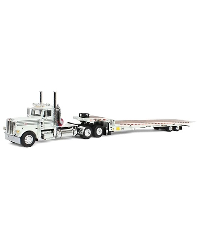 First Gear Dcp 1/64 White Peterbilt 389 with Landoll 440 Series Traveling Axle Trailer 60-2038