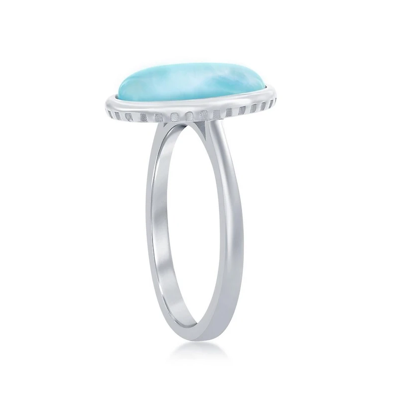 Sterling Silver Larimar Oval Ring