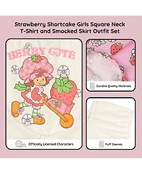 Strawberry Shortcake Toddler Girls Square Neck T-Shirt and Skirt Outfit Set
