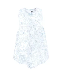 Hudson Baby Girls Cotton Dress and Cardigan Set Blue Blossom