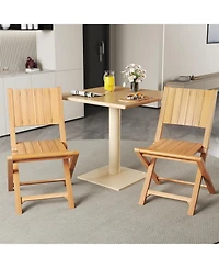 2-Piece Outdoor Dining Chairs with Slatted Seat for Durable and Stylish Patio Seating