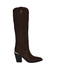 Guess Women's Sashan Knee-High Topstitched Western Boots