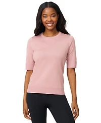 Melissa Paige Womens Crew Neck Elbow Sleeve Fine Gauge Sweater Pxs Xl