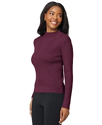 Melissa Paige Petite Funnel-Neck Ribbed Pullover Sweater