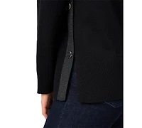 Melissa Paige Petite Tipped Side-Button Tunic Sweater