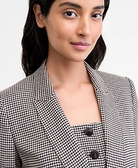 Anne Klein Women's Single-Button Houndstooth-Print Blazer