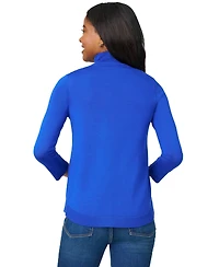 Melissa Paige Petite Mock Neck Asymmetric-Zip Sweater