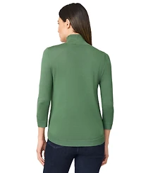 Melissa Paige Petite Mock Neck Asymmetric-Zip Sweater