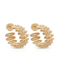 Ettika Thick Oval Dome Baguette Hoop Earrings