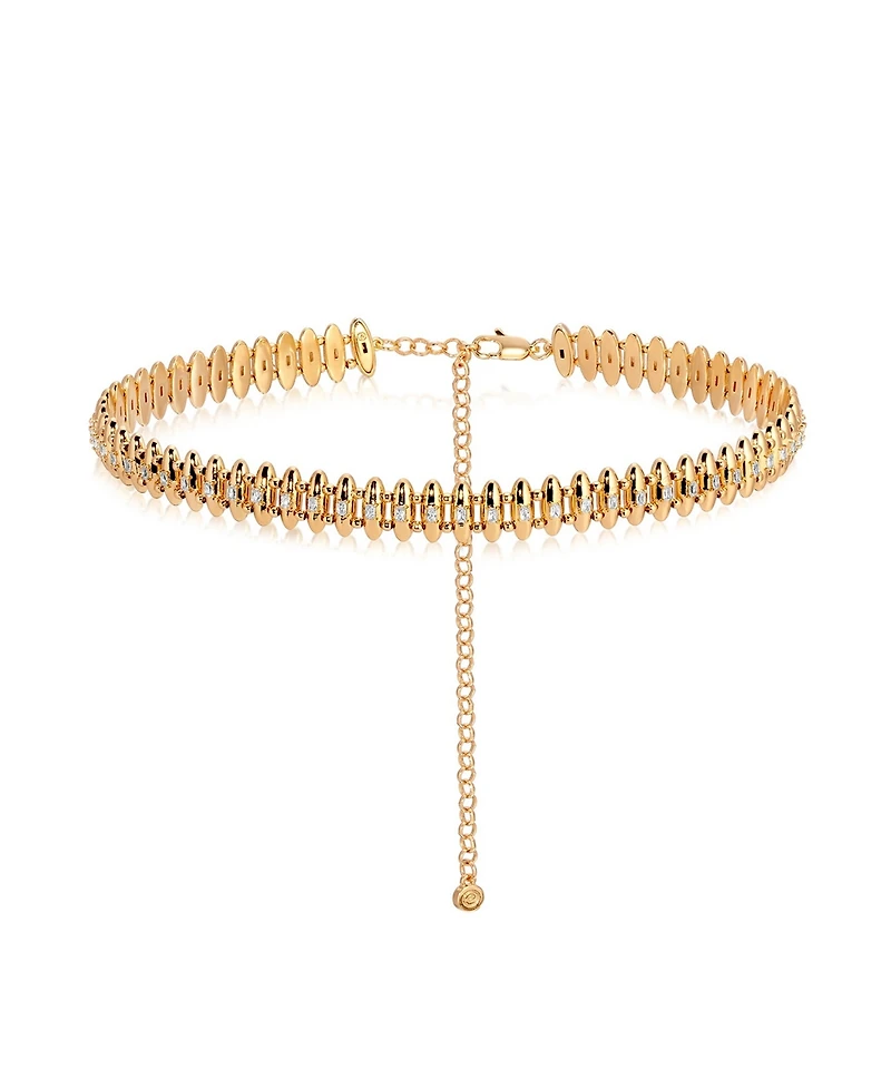 Ettika Oval Dome Baguette Chain Necklace