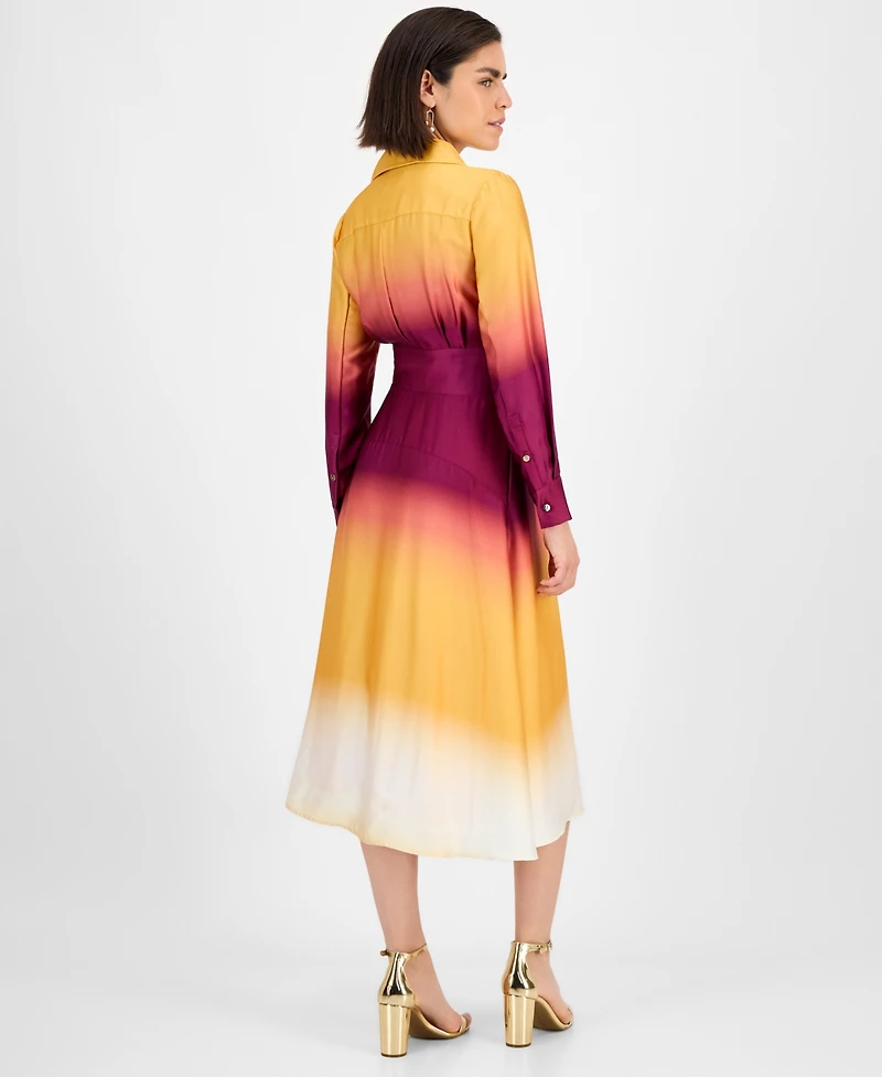 Tahari Asl Women's Ombre Faux-Wrap Dress