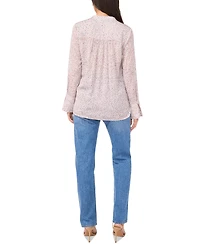 Vince Camuto Women's V-Neck Long-Bell-Sleeve Top