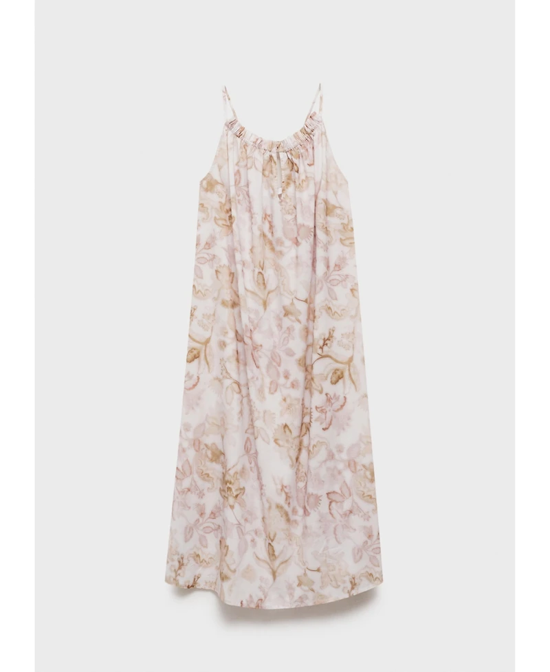Mango Women's Floral Print Cotton Nightgown