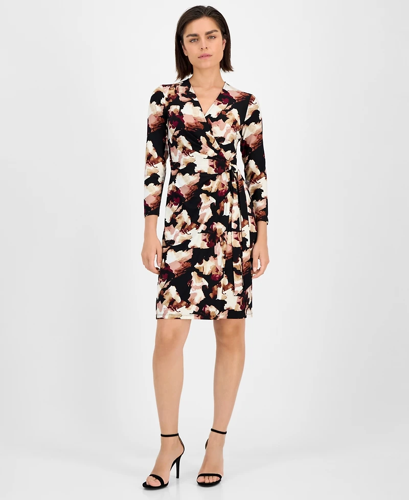 Anne Klein Petite Classic 3/4-Sleeve Wrap Dress