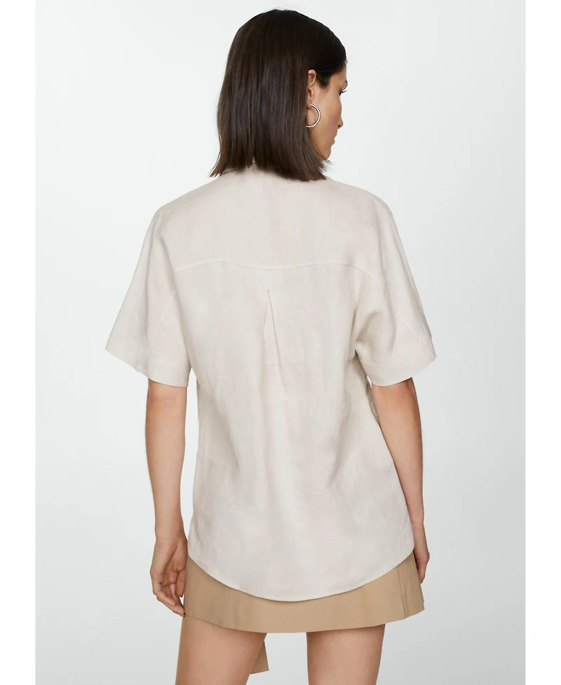 Mango Women's Pocket Linen Shirt