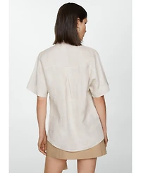 Mango Women's Pocket Linen Shirt