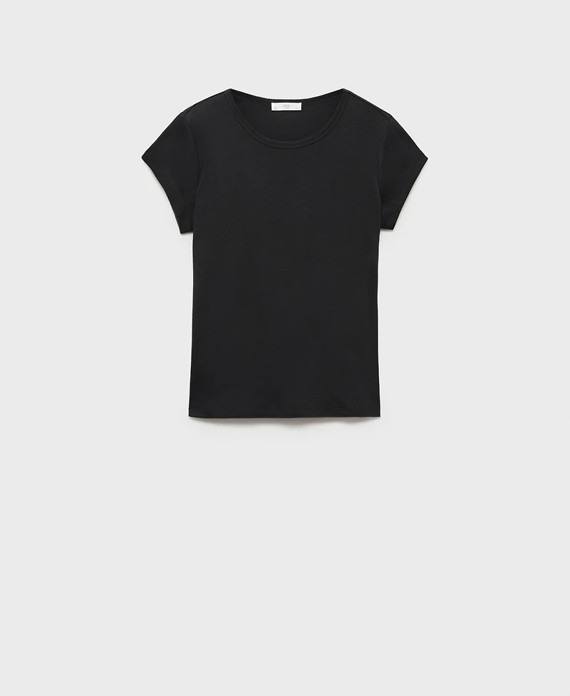 Mango Women's Cotton Short Sleeve T-Shirt