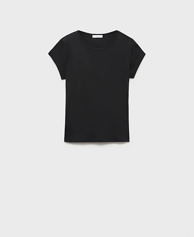 Mango Women's Cotton Short Sleeve T-Shirt