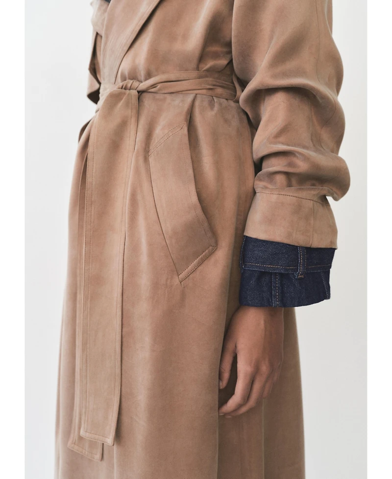Mango Women's Belt Lyocell Trench Coat