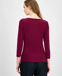 Anne Klein Women's Hardware-Trim 3/4-Sleeve Top