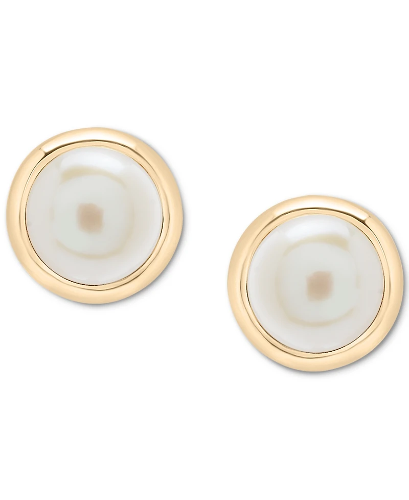 Cultured Freshwater Pearl (5mm) Stud Earrings in 10k Yellow Gold