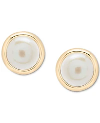 Cultured Freshwater Pearl (5mm) Stud Earrings in 10k Yellow Gold