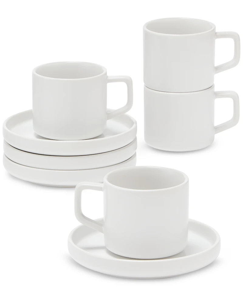 The Cellar Whiteware Espresso Cup & Saucer Set, Service for 4, Macy's Exclusive