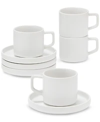 The Cellar Whiteware Espresso Cup & Saucer Set, Service for 4, Macy's Exclusive