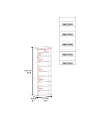 Fm Furniture Queen Creek Shoe Rack with Mirror and One Door, Natural Oak