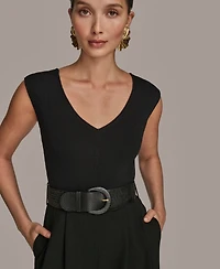 Donna Karan New York Women's Belted Straight-Leg Jumpsuit