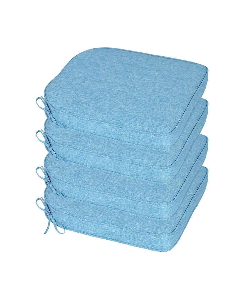 Aoodor Outdoor Dining Chair Cushions Set of 4, Waterproof Patio Furniture Seat Cushions, Pads with Ties, 18 x 19 inch