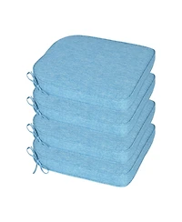 Aoodor Outdoor Dining Chair Cushions Set of 4, Waterproof Patio Furniture Seat Cushions, Pads with Ties, 18 x 19 inch
