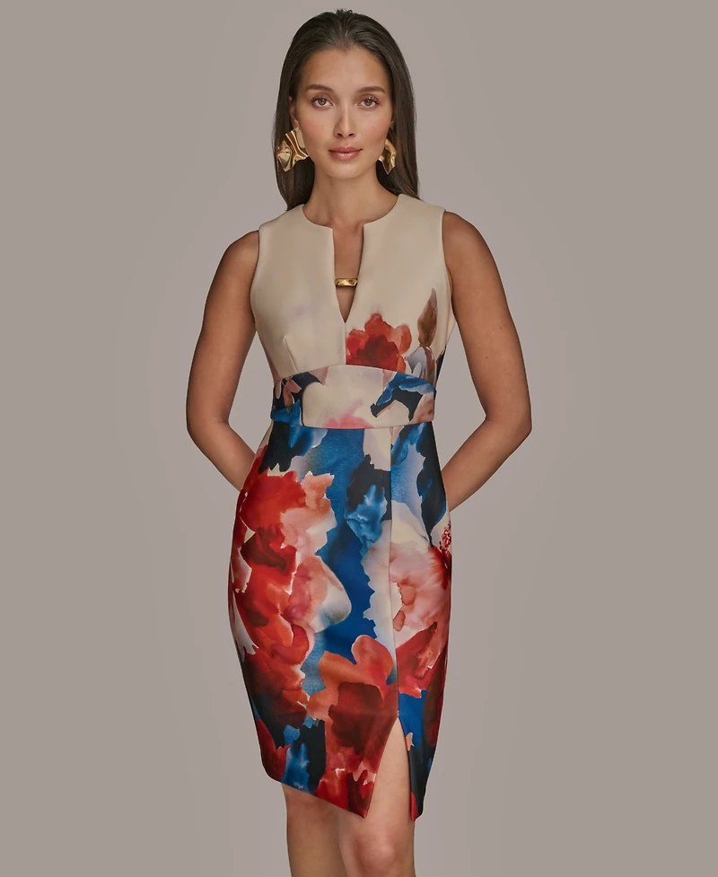 Donna Karan New York Petites Printed Scuba Sheath Dress