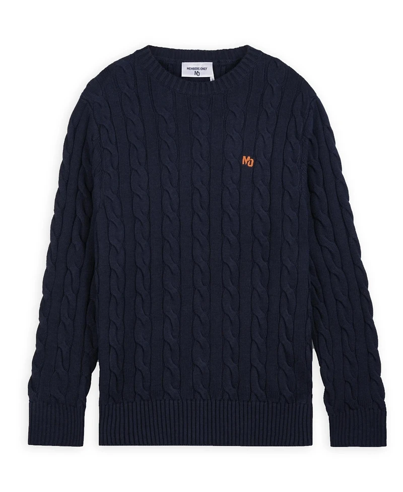 Members Only Men's Crew Neck Cable Knit Sweater