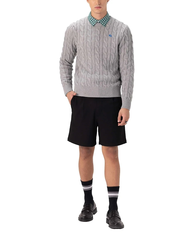 Members Only Men's Crew Neck Cable Knit Sweater