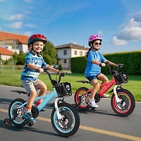 Kids Bike Adjustable with Storage Basket and Double Brake for 3-4 Years Old