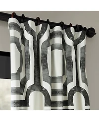 Half Price Drapes Mecca Steel Geometric Printed Cotton Room Darkening Curtain