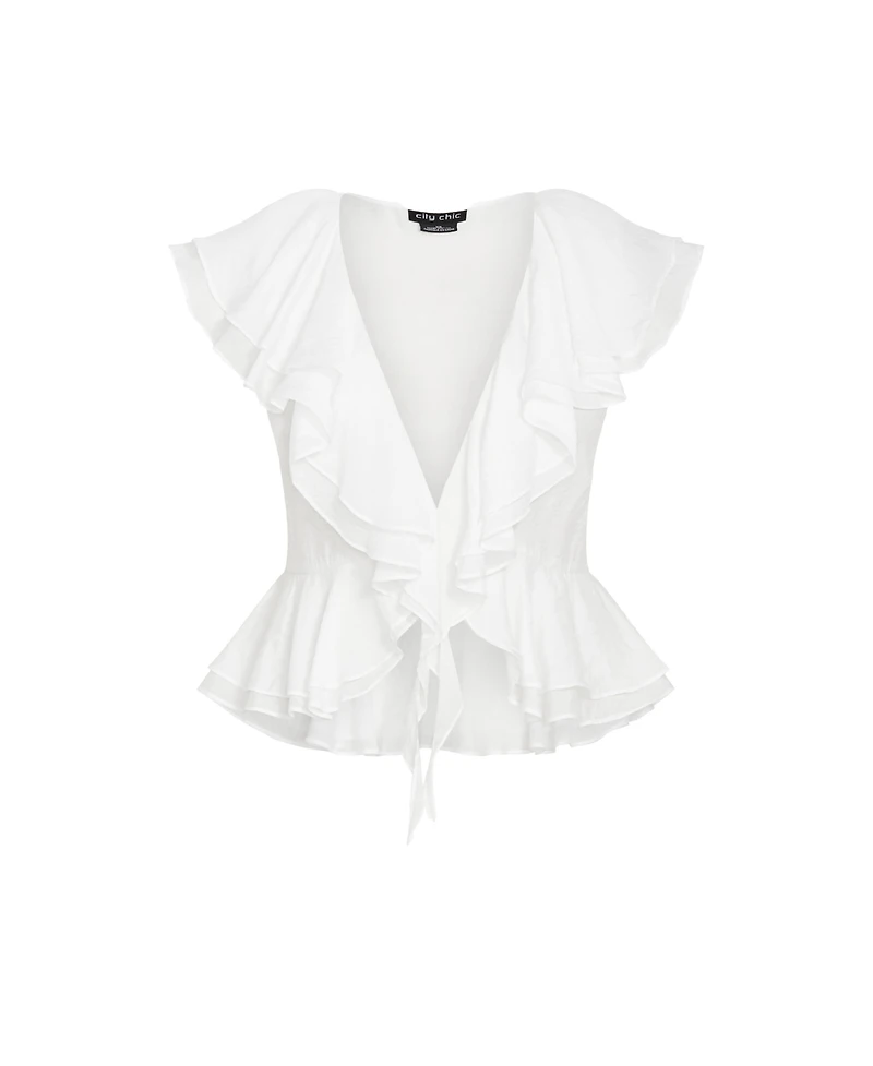 City Chic Plus Sweet Ruffle Top