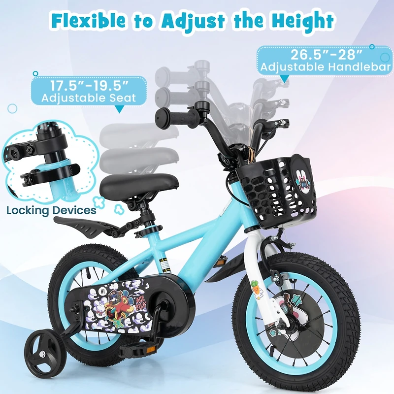 Kids Bike with Adjustable Handlebar and Saddle Perfect Bicycle for Children Aged 4-8 Years Old
