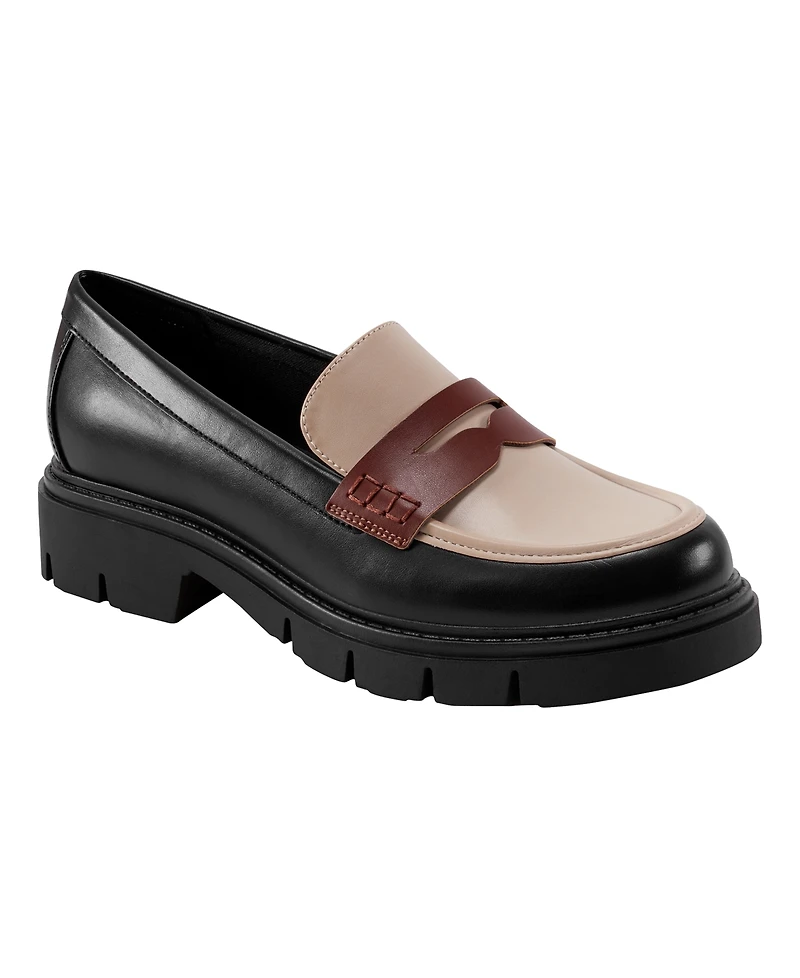 Marc Fisher Women's Cube Lug Sole Penny Loafers