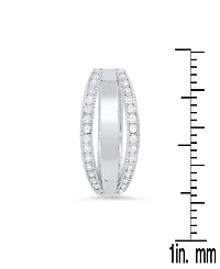 Steeltime Women's Sterling Silver and Simulated Diamonds Layered Huggie Earrings
