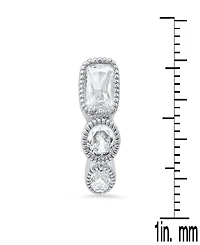 Steeltime Women's Plated Brass Simulated Diamonds Huggie Earrings